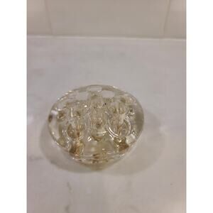 Vintage Glass Flower Frog -11 Hole Clear Floral Arranger - Sustainable Floristry